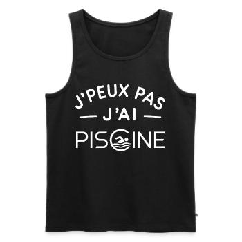 Piscine Humour Cadeau Passionné de Baignade - Débardeur bio Premium Homme - noir - Devant - Michal (187cm)