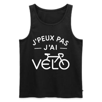Vélo Humour Cadeau Passionné de Cyclisme - Débardeur bio Premium Homme - noir - Devant - Michal (187cm)