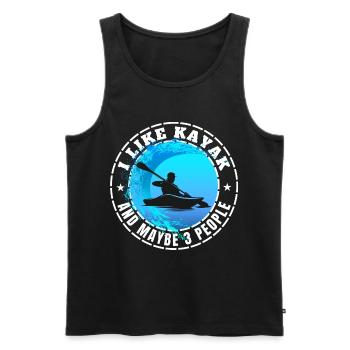 ICH MAG KAJAK UND VIELLEICHT DREI LEUTE - Männer Premium Bio Tank Top - Schwarz - Vorne - Michal (187cm)