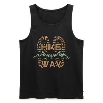 Hike Your Way Wandern Berge Outdoor Geschenk - Männer Premium Bio Tank Top - Schwarz - Vorne - Michal (187cm)