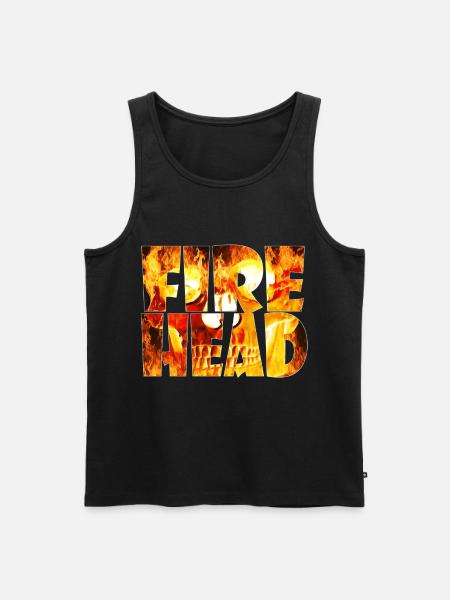 Lettrage feuerkopf en flammes - Débardeur bio Premium Homme - noir