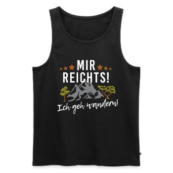 Mir reichts! Ich geh wandern! Ab in die Berge - Männer Premium Bio Tank Top - Schwarz - Vorne - Michal (187cm)