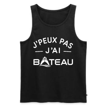 Bateau Humour Cadeau Passionné de Navigation - Débardeur bio Premium Homme - noir - Devant - Michal (187cm)