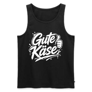 Gute Käse | Cooler Graffiti Spruch | Jugendwort - Männer Premium Bio Tank Top - Schwarz - Vorne - Michal (187cm)