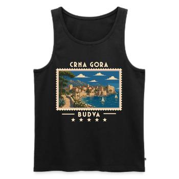 Montenegro Budva Vintage Reisemarke - Männer Premium Bio Tank Top - Schwarz - Vorne - Michal (187cm)