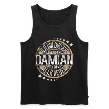 Damian - Männer Premium Bio Tank Top - Schwarz - Vorne - Michal (187cm)