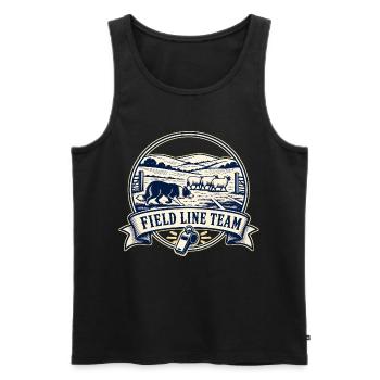 FIELD LINE TEAM Hund - Männer Premium Bio Tank Top - Schwarz - Vorne - Michal (187cm)