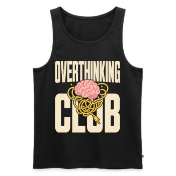 Overthinking Club mit Gedankenchaos - Männer Premium Bio Tank Top - Schwarz - Vorne - Michal (187cm)