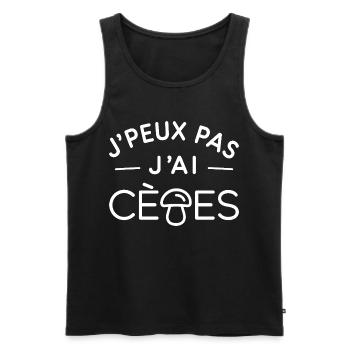 Cèpes Humour Cadeau Passionné de Champignons - Débardeur bio Premium Homme - noir - Devant - Michal (187cm)
