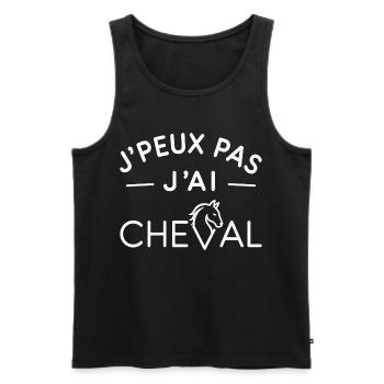Cheval Humour Cadeau Passionné d'Équitation - Débardeur bio Premium Homme - noir - Devant - Michal (187cm)