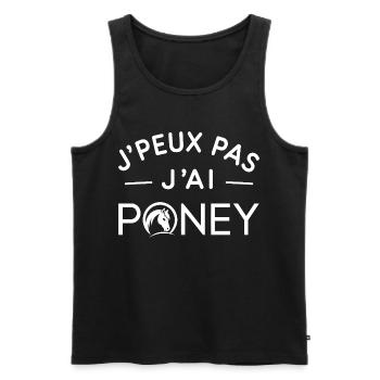 Poney Humour Cadeau Passionné d'Équitation - Débardeur bio Premium Homme - noir - Devant - Michal (187cm)