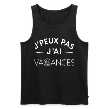 Vacances Humour Cadeau Esprit Détente - Débardeur bio Premium Homme - noir - Devant - Michal (187cm)