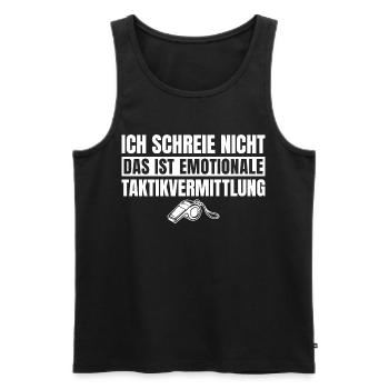 Fußballtrainer Emotionale Taktikvermittlung Spruch - Männer Premium Bio Tank Top - Schwarz - Vorne - Michal (187cm)