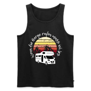 Wenn die Berge rufen, Camping Wohnmobil - Männer Premium Bio Tank Top - Schwarz - Vorne - Michal (187cm)