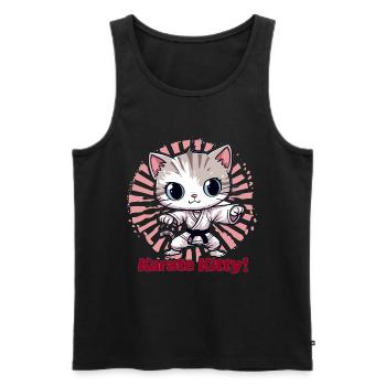 Karate Kitty - Débardeur bio Premium Homme - noir - Devant - Michal (187cm)