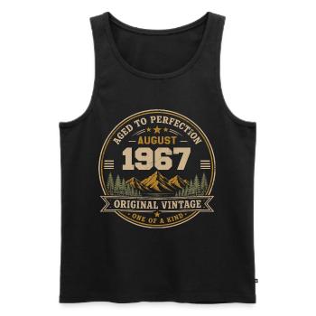 August 1967 Original Geburtstag Vintage Mountain - Männer Premium Bio Tank Top - Schwarz - Vorne - Michal (187cm)