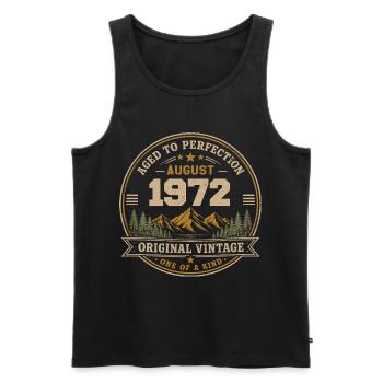 August 1972 Original Birthday Vintage Mountain - Männer Premium Bio Tank Top - Schwarz - Vorne - Michal (187cm)