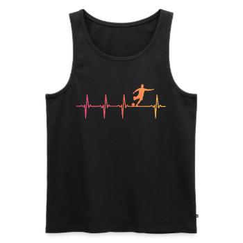 Fußball Sunset Herzschlag Fußballspieler - Männer Premium Bio Tank Top - Schwarz - Vorne - Michal (187cm)