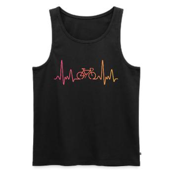 Sonnenuntergang Radfahren Herzschlag Radfahren - Männer Premium Bio Tank Top - Schwarz - Vorne - Michal (187cm)