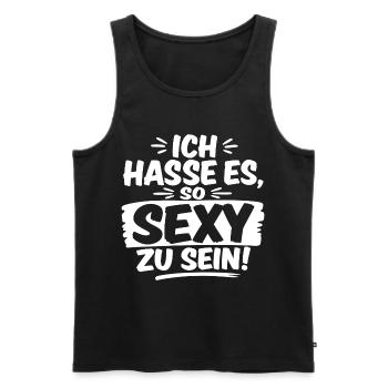 Ich hasse es, so sexy zu sein - Männer Premium Bio Tank Top - Schwarz - Vorne - Michal (187cm)