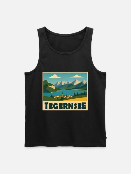 Tegernsee Minimal - Männer Premium Bio Tank Top - Schwarz