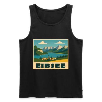 Eibsee Minimal - Männer Premium Bio Tank Top - Schwarz - Vorne - Michal (187cm)