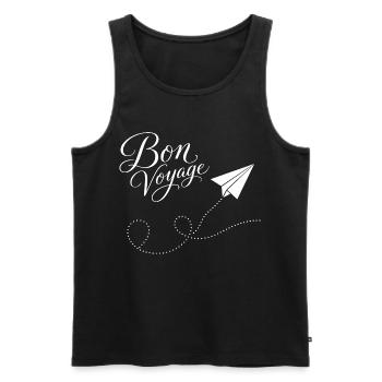 Bon Voyage Papierzug Flugzeug Motiv - Männer Premium Bio Tank Top - Schwarz - Vorne - Michal (187cm)