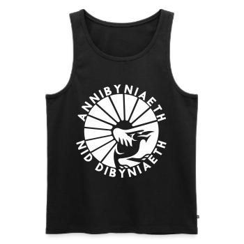 Annibyniaeth Nid Dibyniaeth - Männer Premium Bio Tank Top - Schwarz - Vorne - Michal (187cm)