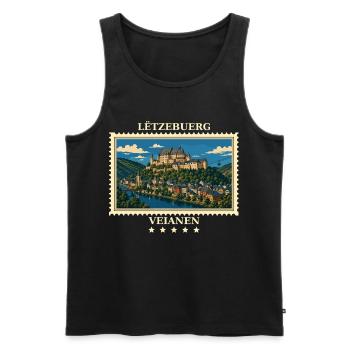 Luxemburg Vianden Vintage Reisemarke - Männer Premium Bio Tank Top - Schwarz - Vorne - Michal (187cm)