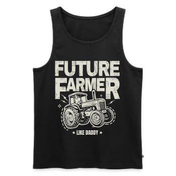 Zukünftiger Farmer Baby Tractor Vintage Dad - Männer Premium Bio Tank Top - Schwarz - Vorne - Michal (187cm)