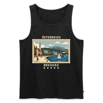 Österreich Bregenz Vintage Reisemarke - Männer Premium Bio Tank Top - Schwarz - Vorne - Michal (187cm)