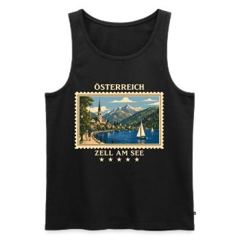 Österreich Zell am See Vintage Reisemarke - Männer Premium Bio Tank Top - Schwarz - Vorne - Michal (187cm)