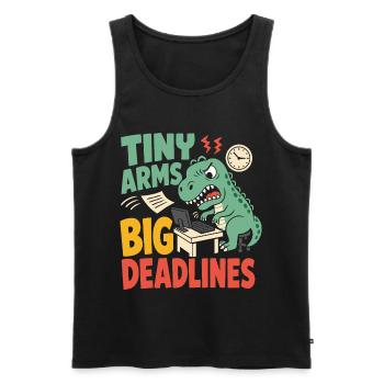 T-Rex mit kleinen Armen im Büro - Männer Premium Bio Tank Top - Schwarz - Vorne - Michal (187cm)