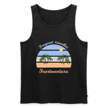 Frequent Traveler Fuerteventura Retro - Männer Premium Bio Tank Top - Schwarz - Vorne - Michal (187cm)