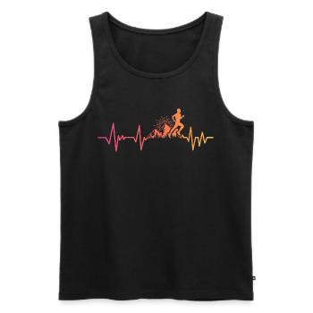 Trail running sunset heartbeat trailer - Men's Premium Organic Tank Top - black - Front - Michal (187cm)
