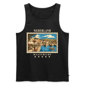 Niederlande Maastricht Vintage Reisemarke - Männer Premium Bio Tank Top - Schwarz - Vorne - Michal (187cm)