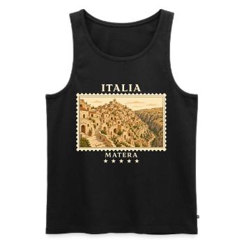Italien Matera Vintage Reisemarke - Männer Premium Bio Tank Top - Schwarz - Vorne - Michal (187cm)