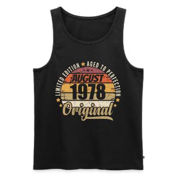 August 1978 Retro Vintage Geburtstag August 1978 - Männer Premium Bio Tank Top - Schwarz - Vorne - Michal (187cm)