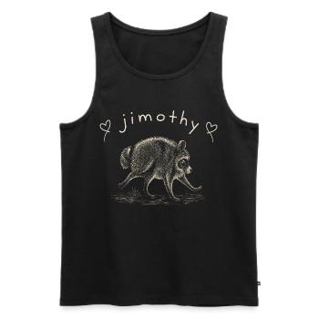 Niedlicher Waschbär | Vintage Waldtier Illustratio - Männer Premium Bio Tank Top - Schwarz - Vorne - Michal (187cm)