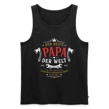 Der beste Papa der Welt - Männer Premium Bio Tank Top - Schwarz - Vorne - Michal (187cm)