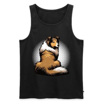 Propriétaire de Collie Collie Amant de Collie Collie Propriétaire - Débardeur bio Premium Homme - noir - Devant - Michal (187cm)