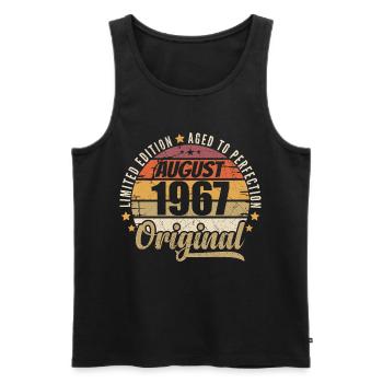 August 1967 Retro Vintage Birthday August 1967 - Men's Premium Organic Tank Top - black - Front - Michal (187cm)