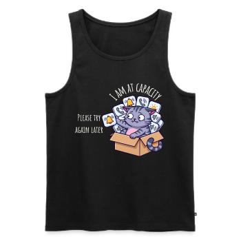 At Capacity – Sensory Overload Cat - Men's Premium Organic Tank Top - black - Front - Michal (187cm)