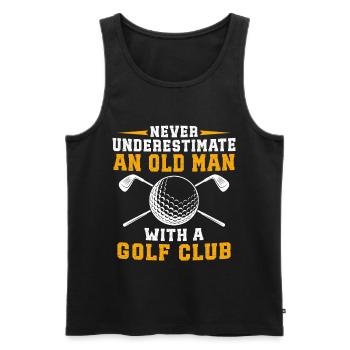 Ne jamais sous-estimer un vieil homme avec un club de golf - Débardeur bio Premium Homme - noir - Devant - Michal (187cm)
