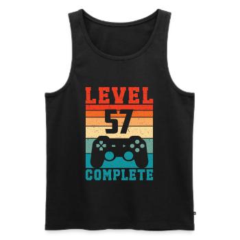 57. Geburtstag Level 57 Complete 57 Jahre Gamer - Männer Premium Bio Tank Top - Schwarz - Vorne - Michal (187cm)