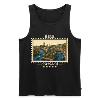 Irland Cork Vintage Reisemarke - Männer Premium Bio Tank Top - Schwarz - Vorne - Michal (187cm)