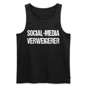 Social Media Denier Digital Detox Offline - Men's Premium Organic Tank Top - black - Front - Michal (187cm)