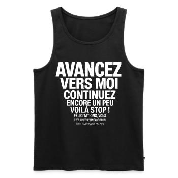 T-shirt Ping Pong Humour Cadeau  - Débardeur bio Premium Homme - noir - Devant - Michal (187cm)