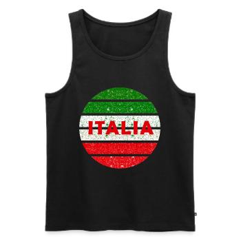 Italia Retro-Grunge Kreis - Männer Premium Bio Tank Top - Schwarz - Vorne - Michal (187cm)