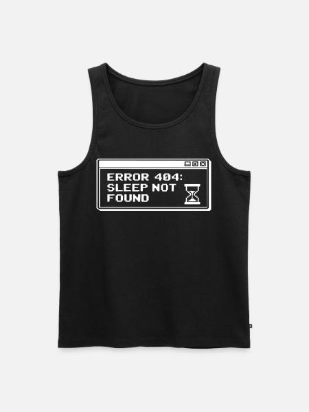 404 Sleep Not Found Pixel - Men's Premium Organic Tank Top - black